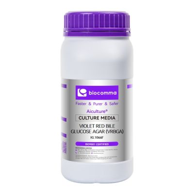 Môi trường vi sinh dạng hạt Violet Red Bile Agar with Glucose (VRBG), Granulated, chai 500g, mã KL1066F, hãng Biocomma, TQ