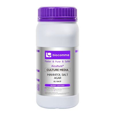 Môi trường vi sinh dạng hạt Mannitol Salt Agar, Granulated, chai 500g, mã KL1047F, hãng Biocomma, TQ