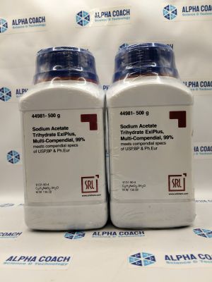 Hoá chất Sodium Acetate Trihydrate ExiPlus, Multi-Compendial, 99%, mã: 44981, lọ 500g, hãng SRL, Ấn Độ
