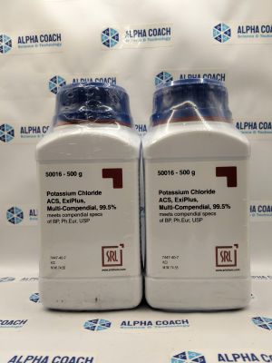 Hoá chất Potassium Chloride ACS, ExiPlus, Multi-Compendial, 99.5%, mã: 50016, lọ 500g, hãng SRL, Ấn Độ