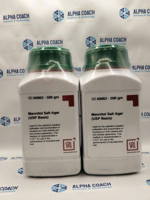 Môi trường vi sinh Mannitol Salt Agar (USP Basis), mã: 60062, lọ 500g, hãng SRL, Ấn Độ