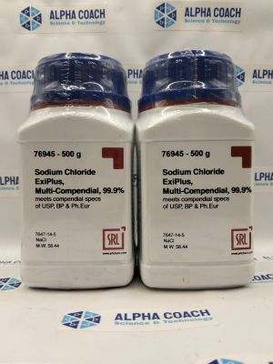 Hoá chất Sodium Chloride ExiPlus, Multi-Compendial, 99.9%, mã: 76945, lọ 500g, hãng SRL, Ấn Độ