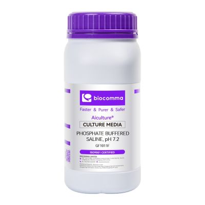 Môi trường vi sinh Phosphate Buffered Saline, pH 7.2, chai 500g, mã GF1011F, hãng Biocomma, TQ