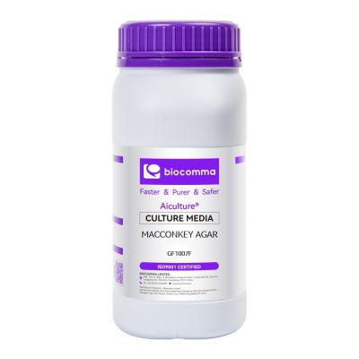 Môi trường vi sinh MacConkey Agar, chai 500g, mã GF1007F, hãng Biocomma, TQ