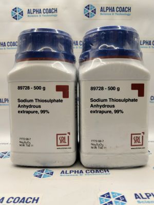 Hoá chất Sodium Thiosulphate Anhydrous extrapure, 99%, mã: 89728, lọ 500g, hãng SRL, Ấn Độ