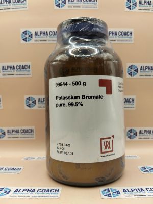 Hoá chất Potassium Bromate pure, 99.5%, chai 500g, hãng SRL, Ấn Độ