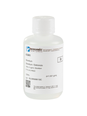 Dung dịch chuẩn Strontium 1000ug/mL, mã ICSR1-125ML, chai 125ml, hãng IV, Mỹ 
