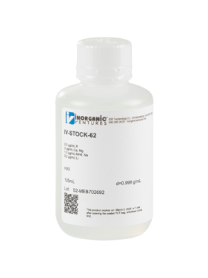 Dung dịch chuẩn hiệu chuẩn/kiểm soát chất lượng IC 6 cation, mã IV-STOCK-62-125ML, chai 125ml, hãng IV, Mỹ 