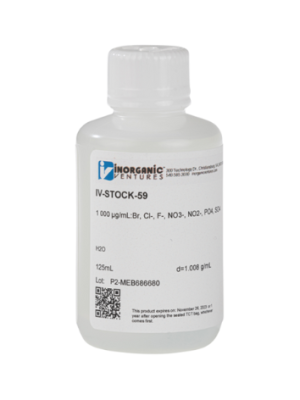 Dung dịch chuẩn hiệu chuẩn/kiểm soát chất lượng IC 7 anion 1000ug/mL, mã IV-STOCK-59, hãng IV, Mỹ 