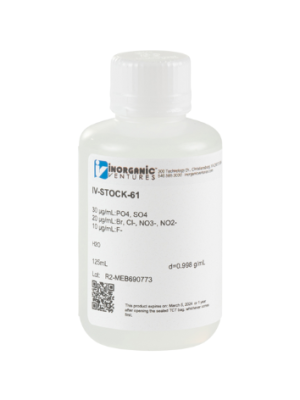 Dung dịch chuẩn hiệu chuẩn/kiểm soát chất lượng IC 7 anion A, mã IV-STOCK-61, hãng IV, Mỹ 