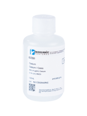 Dung dịch chuẩn Cesium 1000ug/mL, mã ICCS1-125ML, chai 125ml, hãng IV, Mỹ 