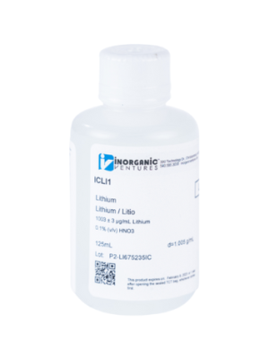 Dung dịch chuẩn Lithium 1000ug/mL, mã ICLI1-125ML, chai 125ml, hãng IV, Mỹ 