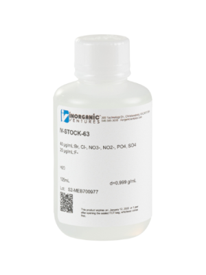 Dung dịch chuẩn hiệu chuẩn/kiểm soát chất lượng IC cho 6 anion, mã IV-STOCK-63-125ML, hãng IV, Mỹ 
