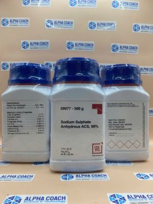 Hoá chất Sodium Sulphate Anhydrous ACS, 99%, lọ 500g, hãng SRL, Ấn Độ