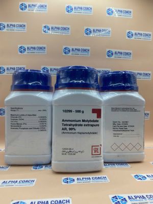 Hóa chất Ammonium Molybdate Tetrahydrate extrapure AR, 99%, lọ 500g, hãng SRL - Ấn Độ