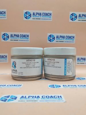 Vật liệu chuẩn CRM – Hàm lượng Carbon và Lưu huỳnh trong đất (C = 1,11%, S = 1,04%), hãng Alpha Resources, Mỹ