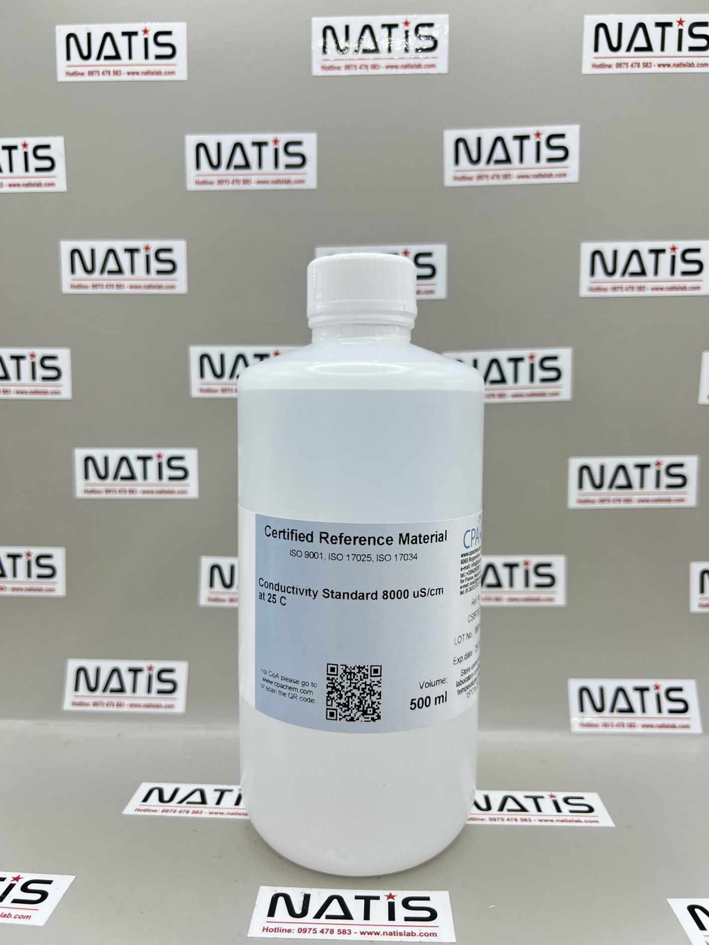 Dung dịch chuẩn Độ dẫn 8000uS/cm, chai 500mL, CPAchem
