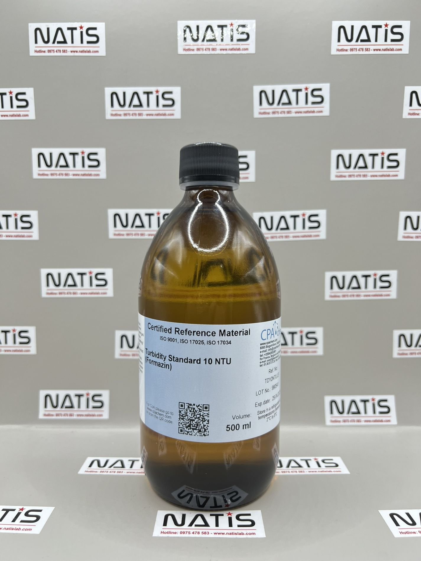 Dung dịch chuẩn Độ đục 10NTU, chai 500mL, CPAchem