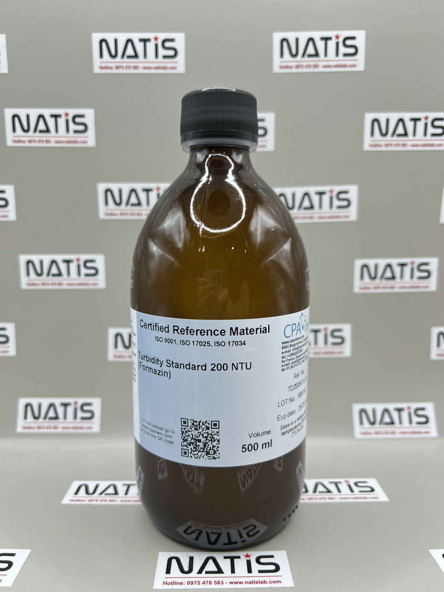 Dung dịch chuẩn Độ đục 200NTU, chai 500mL, CPAchem