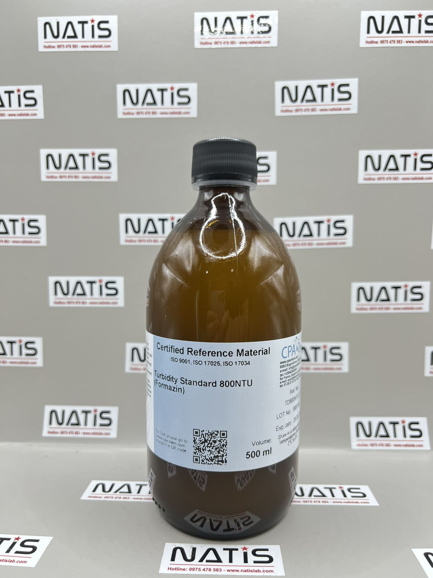 Dung dịch chuẩn Độ đục 800NTU, chai 500mL, CPAchem