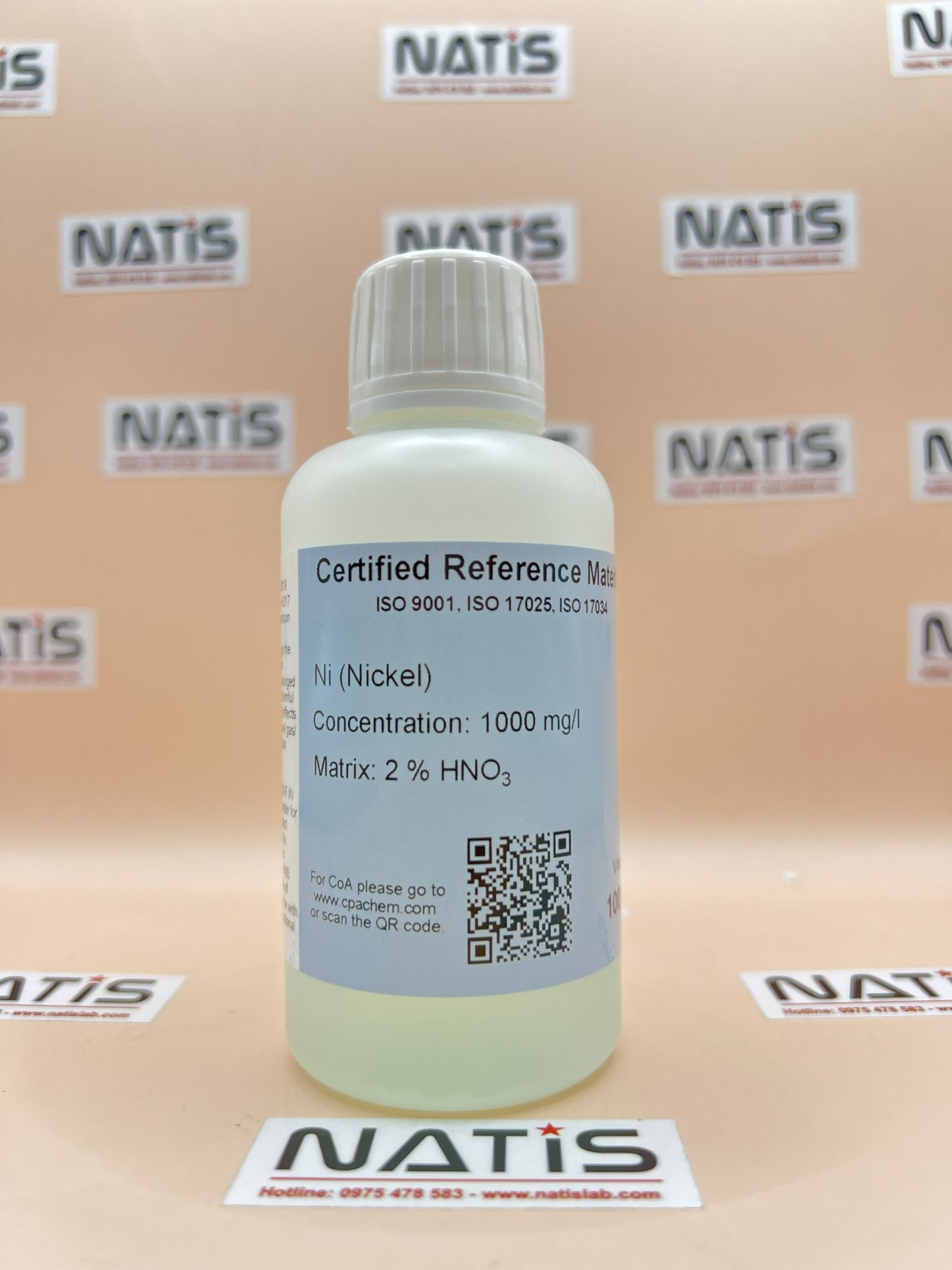 Dung dịch chuẩn Nickel (Ni) 1g/l cho AAS, chai 100mL, CPAchem