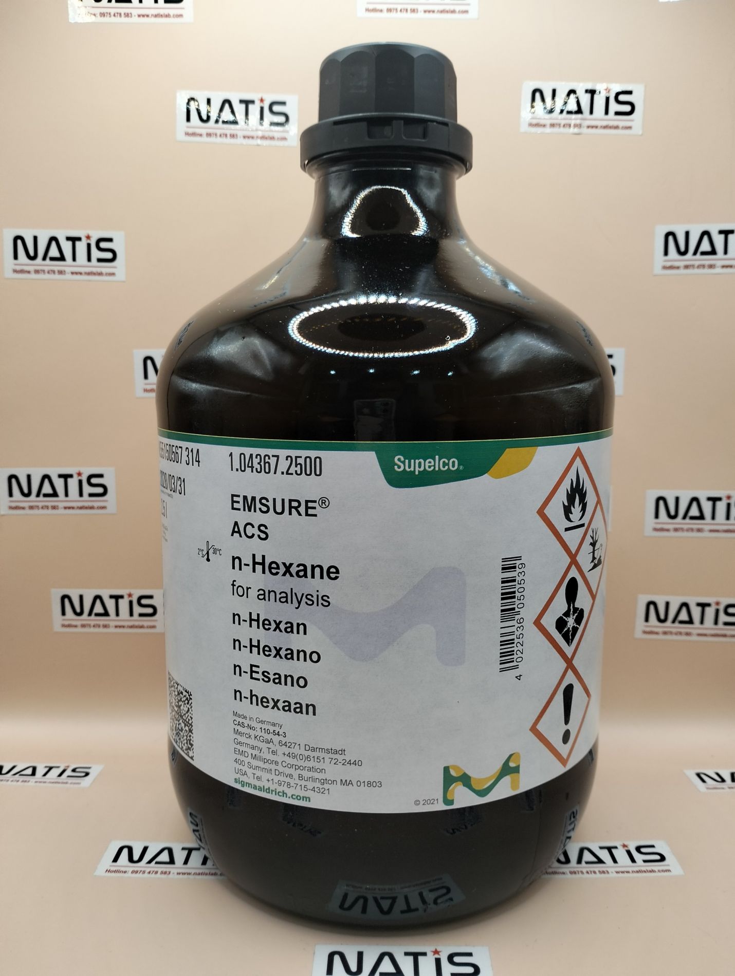 Hóa chất n-Hexane for analysis, Merck