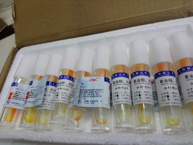 Tetrachloroauric acid tetrahydrate, Trung Quốc