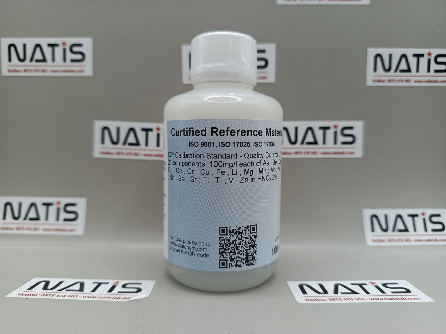 Dung dịch chuẩn ICP 21 thành phần nồng độ 100mg/l, mã 109487.L1, CPAchem