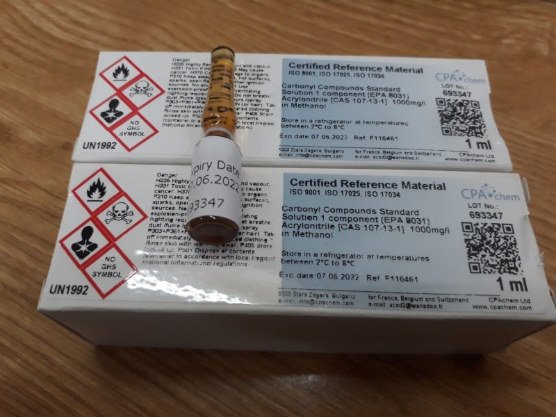 Dung dịch chuẩn Acrylonitrile [CAS:107-13-1] 1000mg/l in Methanol, CPAchem