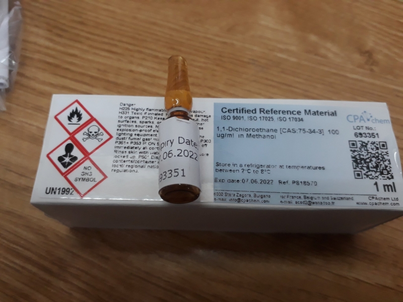 Dung dịch chuẩn 1,1-Dichloroethane [CAS:75-34-3] 100 ug/ml in Methanol, CPAchem