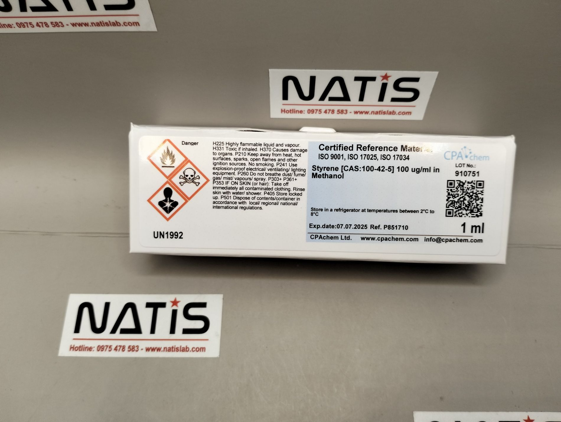 Dung dịch chuẩn Styrene [CAS:100-42-5] 100 ug/ml in Methanol, CPAchem