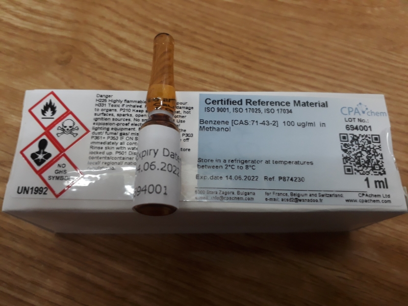 Dung dịch chuẩn Benzene [CAS:71-43-2] 100 ug/ml in Methanol, CPAchem