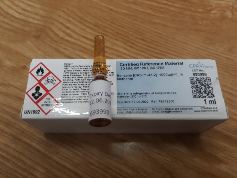 Dung dịch chuẩn Benzene [CAS:71-43-2] 1000ug/ml in Methanol, CPAchem