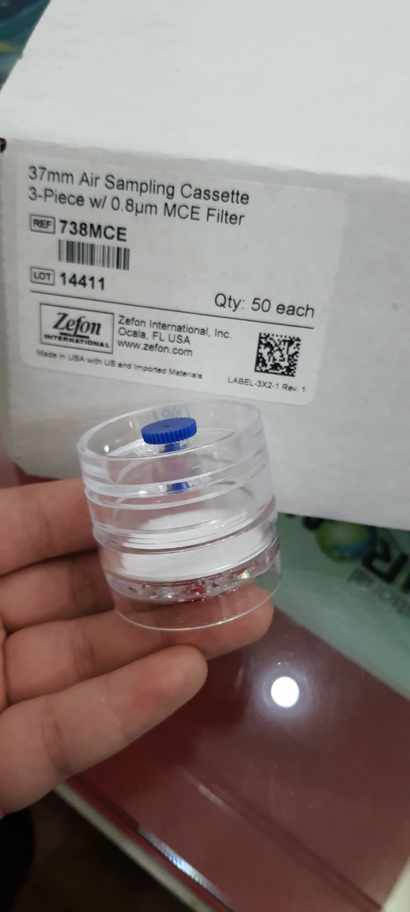 Khay đặt màng lọc 3 mảnh, vật liệu Styrene, có kèm Màng lọc MCE, đường kính 37mm, hãng Zefon, Mỹ