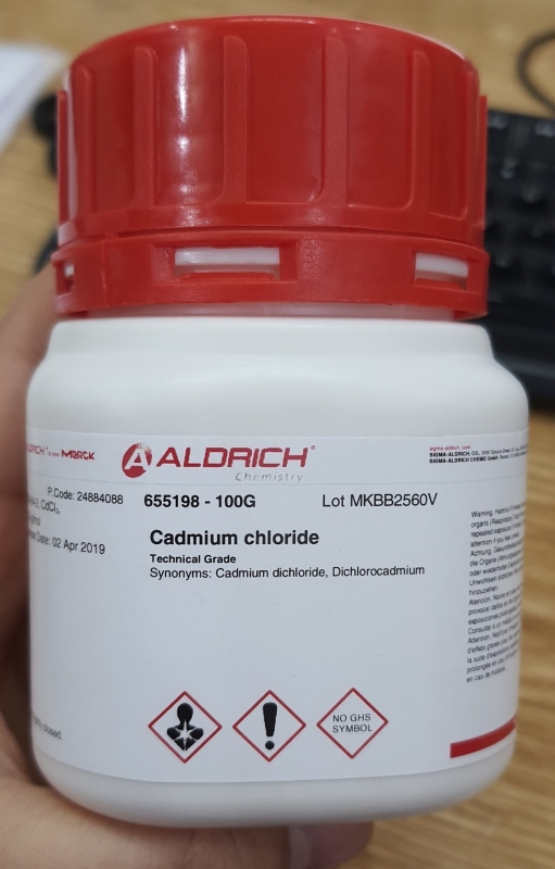 Cadmium chloride technical grade, Sigma