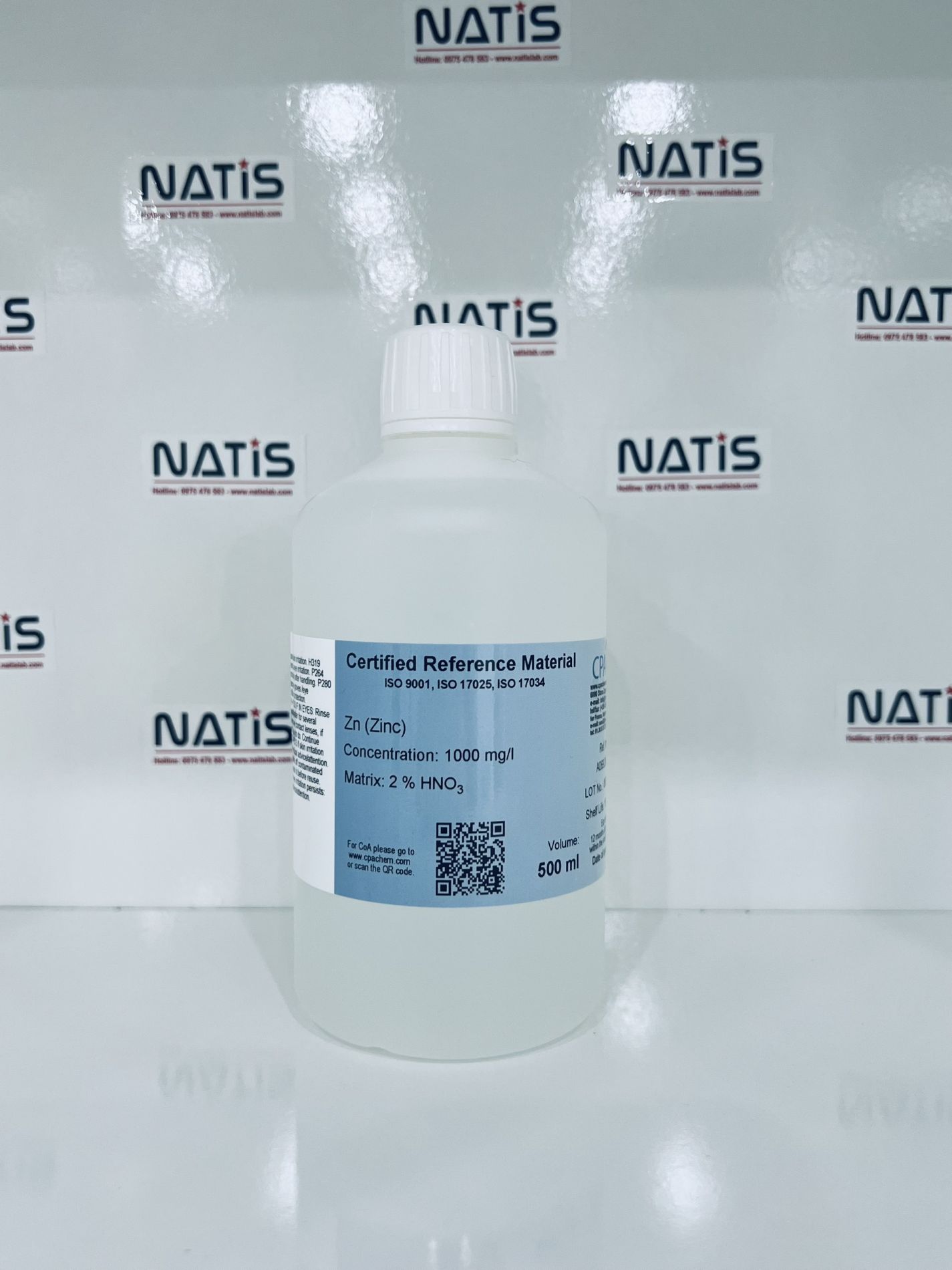 Dung dịch chuẩn Zinc (Zn) 1g/l cho AAS, chai 500mL, CPAchem