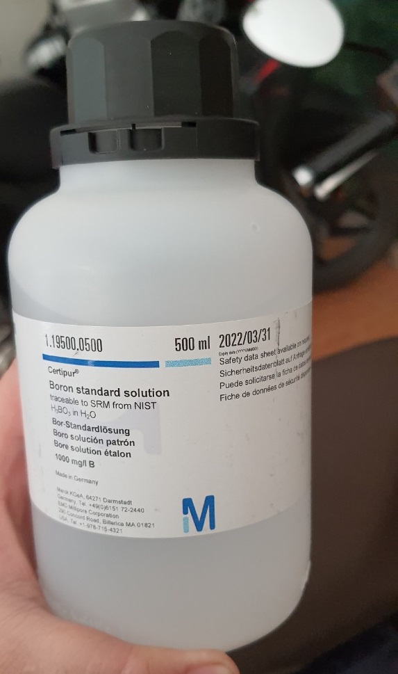 Dung dịch chuẩn Boron (B) 1000mg/L, Merck
