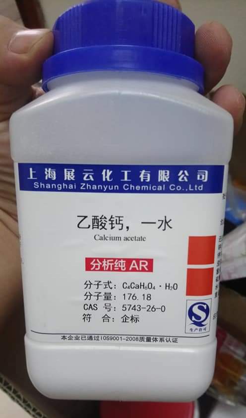 Calcium acetate, Trung Quốc