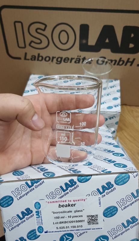 Cốc đốt kẻ độ thấp thành 150mL, Isolab - Đức