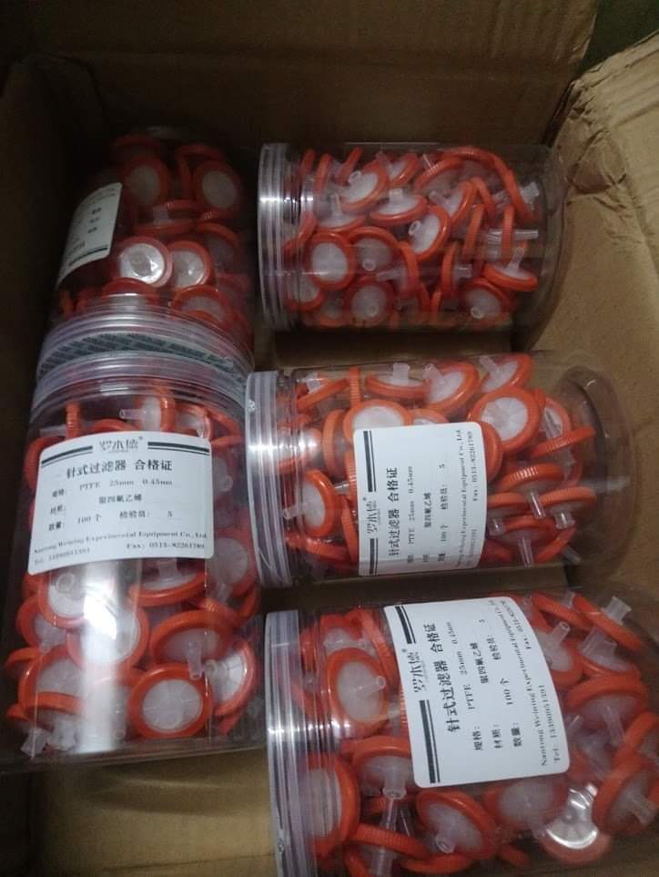 Đầu lọc PTFE 25mm 0,45um, Trung Quốc