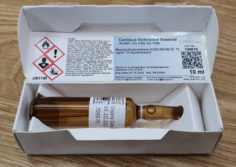 Dung dịch chuẩn Benzo(j)fluoranthene [CAS:205-82-3] 10 ug/ml trong Cyclohexane, CPAchem