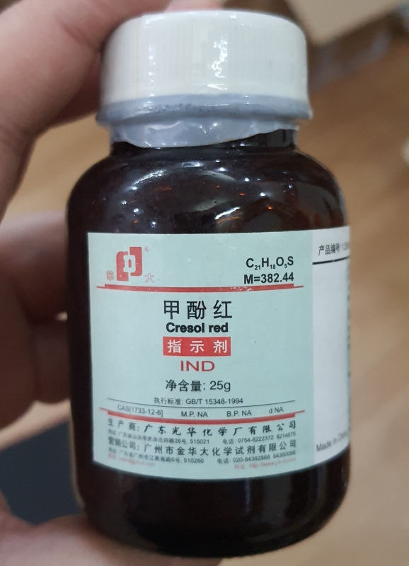 Cresol red, Trung Quốc