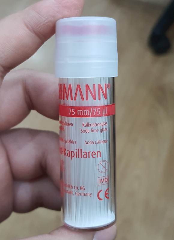 ỐNG HAEMATOKRIT Na-Heparin 75mm/ 75uL