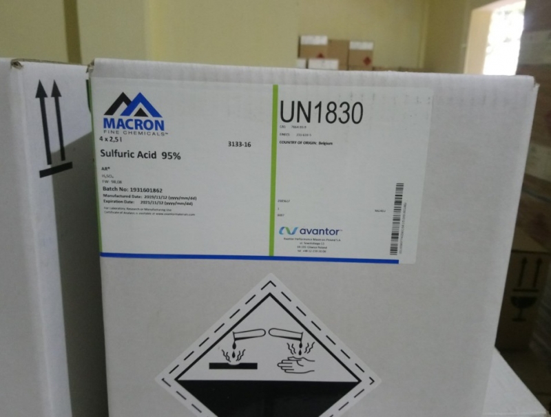 Sulfuric acid 95%, Macron