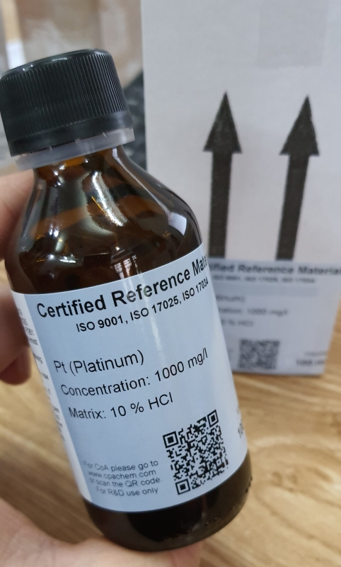 Dung dịch chuẩn Platinum (Pt) 1g/L, chai 100mL cho AAS, CPAchem