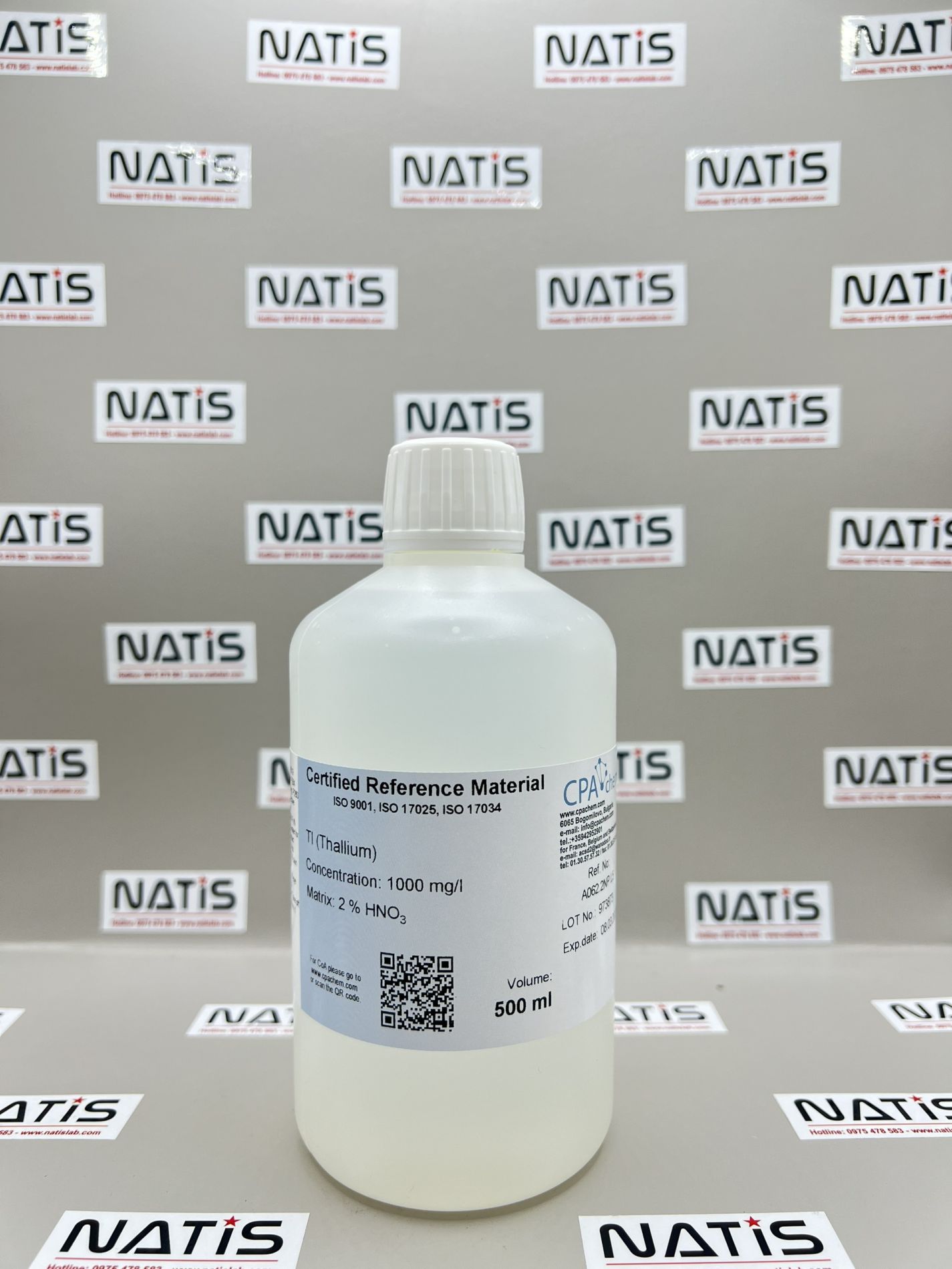 Dung dịch chuẩn ThalLium (Tl) 1g/L cho AAS, chai 500mL, CPAchem