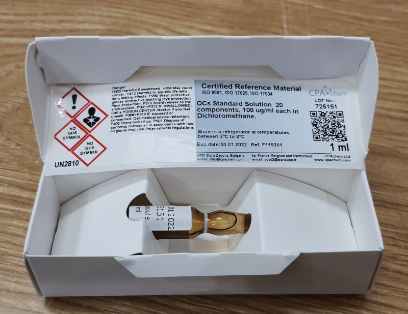 Dung dịch chuẩn mix OCs 20 thành phần nồng độ 100ug/mL trong Dichloromethane, CPAchem