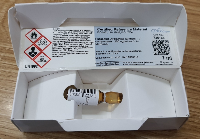 Dung dịch chuẩn mix chất thơm 7 thành phần nồng độ 200ug/mL trong Methanol, CPAchem