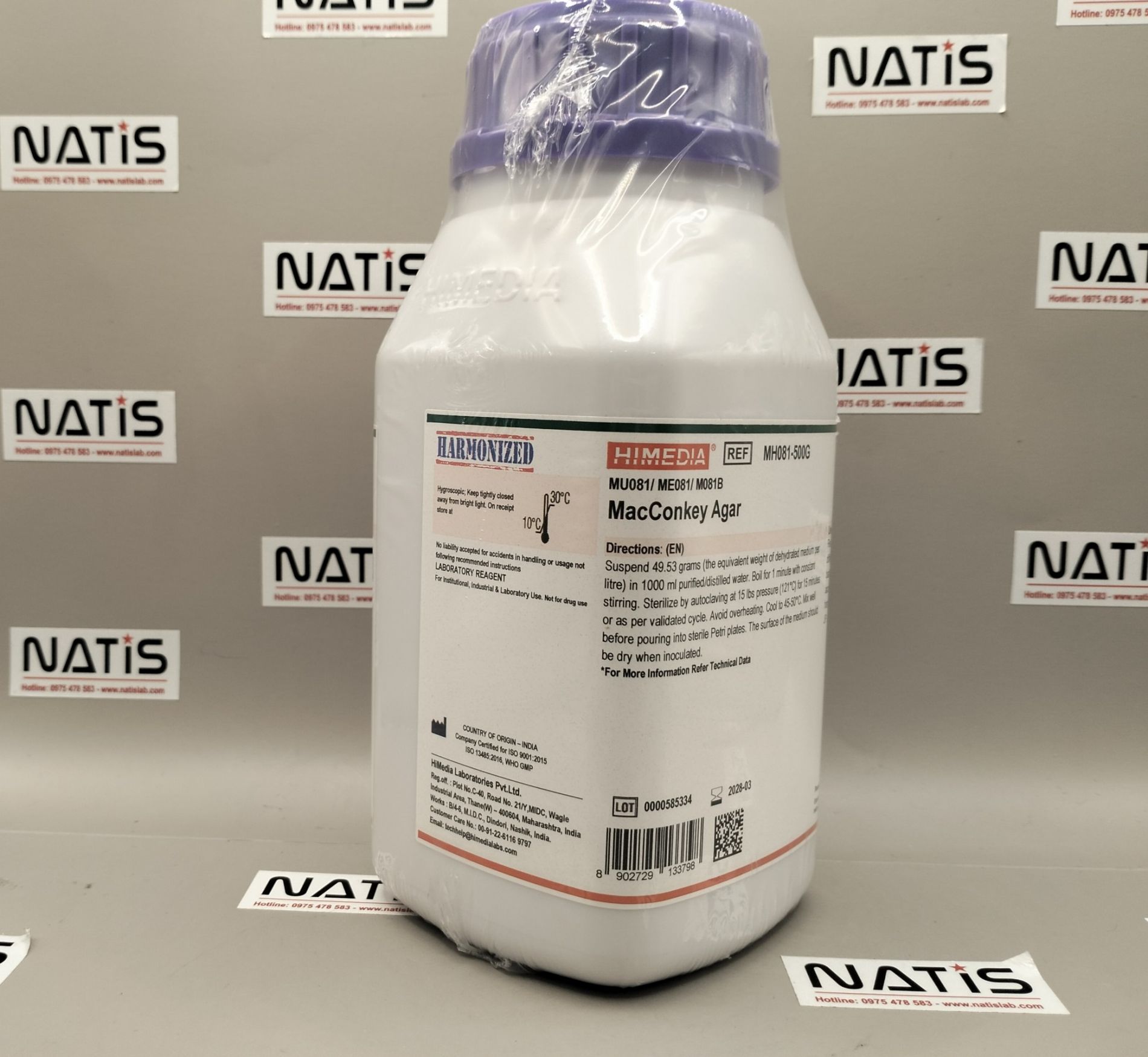 MacConkey Agar, mã MH081-500G, hãng Himedia - Ấn Độ