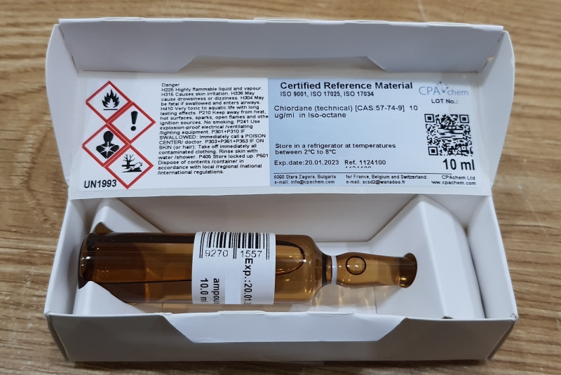 Dung dịch chuẩn Chlordane (technical) [CAS:57-74-9] 10 ug/ml trong Iso-octane, CPAchem